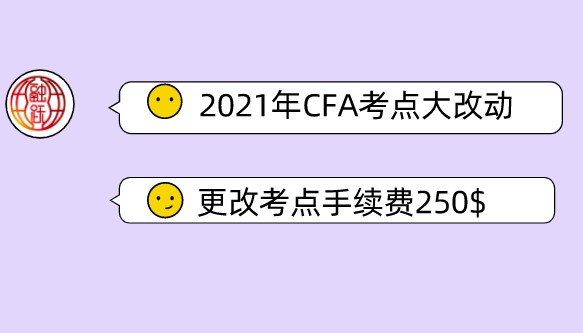 2021年CFA考点在CFA报名成功后选择！更改考点还要250美元手续费！